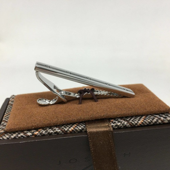 Pronto Uomo Men's Tie Bar, Silver & Black - 8U7A 80020 - Picture 3 of 6